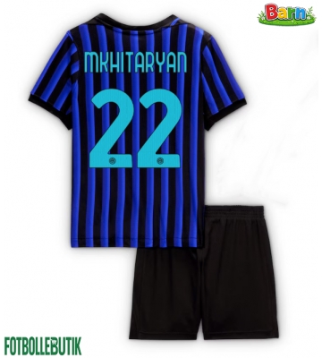 Inter Milan Henrikh Mkhitaryan #22 Hemmaställ Barn 2025-26 Kortärmad (+ Korta byxor)